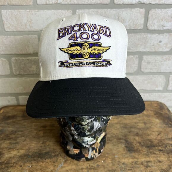 Brickyard 400 Inaugural Race Snapback Hat '95 Indianapolis Motor Speedway, stain - Picture 1 of 7